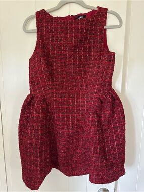 Cider Red Tweed Sleeveless Mini Dress